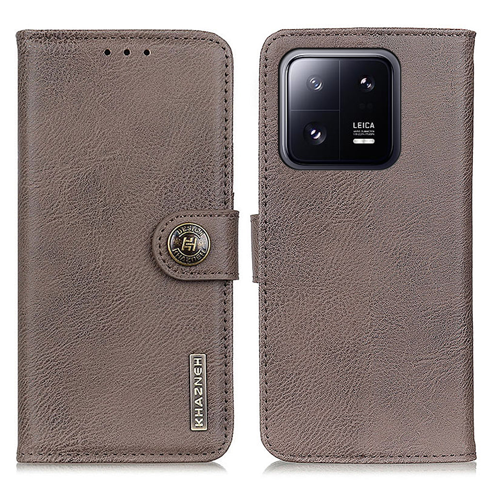KHAZNEH for Xiaomi 13 5G Cowhide Texture PU Leather Phone Wallet Case Foldable Stand Anti-fall Protective Cell Phone Cover KHAZNEH for Xiaomi 13 5G Cowhide Texture PU Leather Phone Wallet Case Foldable Stand Anti-fall Protective Cell Phone Cover